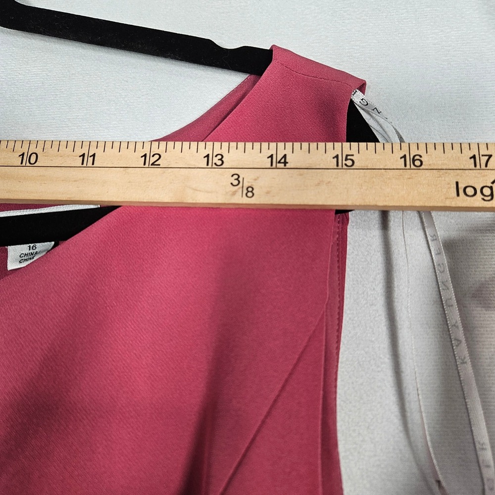 NWT Kay Unger Sabina Dress 16 Berry Sorbet Twisted Midi Sheath Formal Wedding - Picture 5 of 16